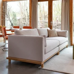 New Zuiver Bank Blossom Naturel Eikenhout en stof