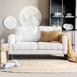 Online SEVN Bank Paulette 2-zits, Chenille, kleur Naturel