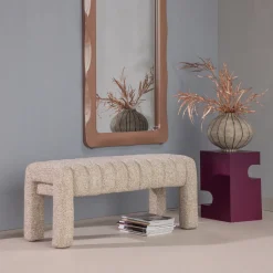 Discount WOOOD Bankje Frex Bouclé, 110cm