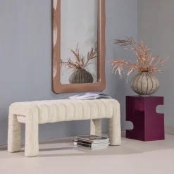 Discount WOOOD Bankje Frex Bouclé, 110cm