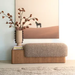 Discount Eleonora Bankje George Bouclé en essenhout, 133cm