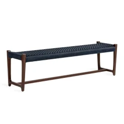 Best Jesper Home Bankje Kuwana Espresso Teakhout, kleur Indigo