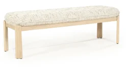 Discount Eleonora Bankje Lottie Geweven stof en eikenhout, 143cm