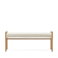 Clearance Kave Home Bankje Macaret Eikenhout en chenille