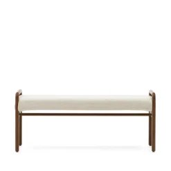 Clearance Kave Home Bankje Macaret Eikenhout en chenille