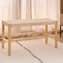 Sale Bendt Bankje Marlen Geweven koord, 80cm Wit