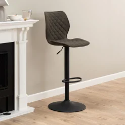 Discount Bendt Barkruk Algot PU, kleur (zithoogte 60-80cm) Antraciet