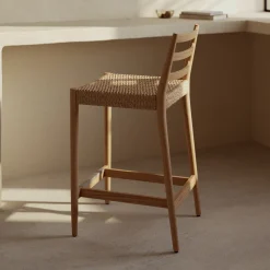 Kave Home Barkruk Analy Eiken (zithoogte 65cm)