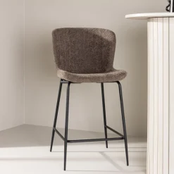 Nohr Barkruk Artesha Bouclé, kleur (zithoogte 65cm) Bruin