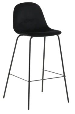 Outlet Nohr Barkruk Austina Velvet (zithoogte 77cm) Zwart