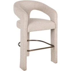 Best Richmond Interiors Barkruk Belle Bouclé, kleur Crème (zithoogte 66cm) Cru00e8me