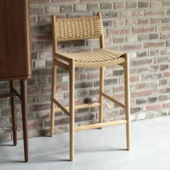 Outlet Dutchbone Barkruk Cecile Gevlochten papier (zithoogte 68cm)