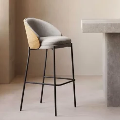 Kave Home Barkruk Eamy Essenhout (zithoogte 77cm)