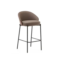 Clearance Kave Home Barkruk Eamy Lederlook (zithoogte 65cm)