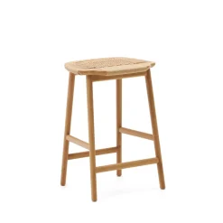 Clearance Kave Home Barkruk Enit Eikenhout, kleur (zithoogte 65cm) Naturel