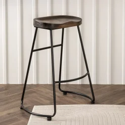 Nohr Barkruk Fotini Grenenhout (zithoogte 74cm) Zwart