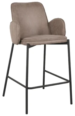 Outlet LABEL51 Barkruk Joni Micro Suede, kleur Taupe