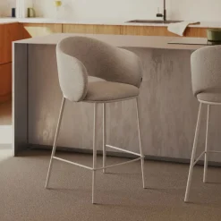 New Kave Home Barkruk Maina kleur (zithoogte 65cm) Beige