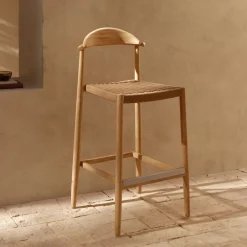 Kave Home Barkruk Nina kleur (zithoogte 76cm) Beige