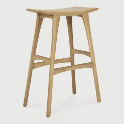 New Ethnicraft Barkruk Osso Hout (zithoogte 78cm)