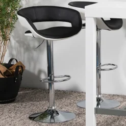 Discount Bendt Barkruk Pia PU-leder Zwart / wit