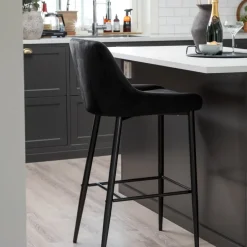 Nohr Barkruk Quennel Velvet, kleur (zithoogte 74cm) Zwart