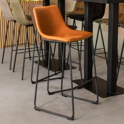 Discount LABEL51 Barkruk Risto Lederlook (zithoogte 75cm)