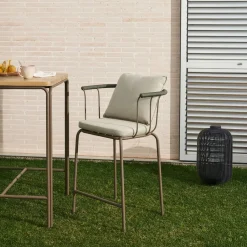 Best Kave Home Barkruk Salguer Gevlochten touw en staal, kleur (zithoogte 66cm) Beige