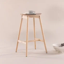 Discount Nohr Barkruk Sharnita Rubberhout (zithoogte 76cm)