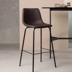 Best Nohr Barkruk Sherrika Lederlook, kleur (zithoogte 75cm) Bruin