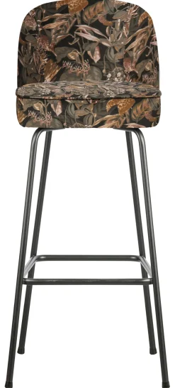 Best WOOOD Barkruk Vogue (zithoogte 80cm) Velvet Bouquet Zwart