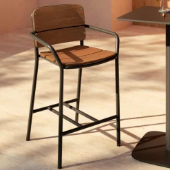 Clearance Kave Home Barstoel Algueret Eucalyptushout (zithoogte 66cm) Naturel