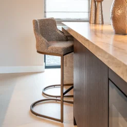 Clearance Richmond Interiors Barstoel Bolton Tweed stof, kleur (zithoogte 76cm) Bruin