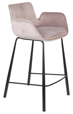 New Zuiver Barstoel Brit Velvet (zithoogte 68cm) Roze