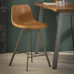 New LifestyleFurn Barstoel Celia Vintage PU-leder (zithoogte 66cm)