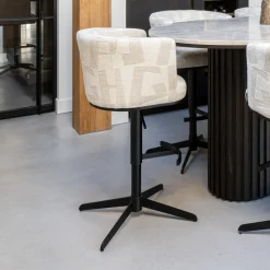 Outlet Richmond Interiors Barstoel Cheyenne Graffic stof, kleur (zithoogte 67cm) Beige