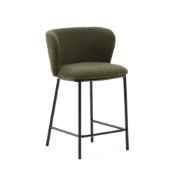 Outlet Kave Home Barstoel Ciselia Bouclé (zithoogte 65cm) Groen