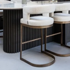 Online Richmond Interiors Barstoel Ellis Bouclé (zithoogte 75cm) Beige