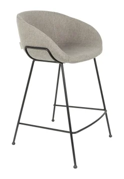 New Zuiver Barstoel Feston Stof, kleur (zithoogte 65cm) Grijs