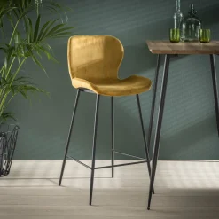 Clearance LifestyleFurn Barstoel Gael Velvet (zithoogte 67cm)