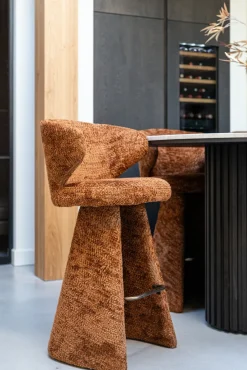 Best Richmond Interiors Barstoel Gatsbi Chenille, kleur (zithoogte 75cm) Cinnamon