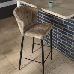 Outlet Dutchbone Barstoel Georgia Chenille (zithoogte 75cm)
