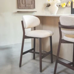Sale Eleonora Barstoel Mikky Eikenhout en stof (zithoogte 69cm)