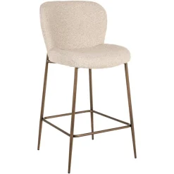 Clearance Richmond Interiors Barstoel Odarby Bouclé, kleur Crème (zithoogte 67cm) Cru00e8me