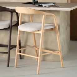 Best Eleonora Barstoel Rayven Essen en stof (zithoogte 65cm)