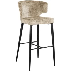 Discount Richmond Interiors Barstoel Taylor Chenille (zithoogte 76cm)