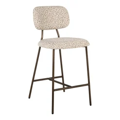 Discount Richmond Interiors Barstoel Xenia Leopard stof, kleur (zithoogte 66cm) Beige