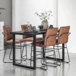 Hot DTP Home Bartafel Beam Teakhout 150 x 80cm, kleur Zwart