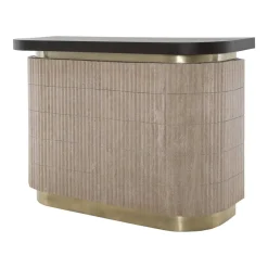 Best Richmond Interiors Bartafel Martini Travertin en hout, 140 x 60cm Bruin