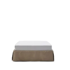 Online Kave Home Bed Jaira excl. hoofdbord, Linnenmix, 90 x 200cm, kleur Taupe